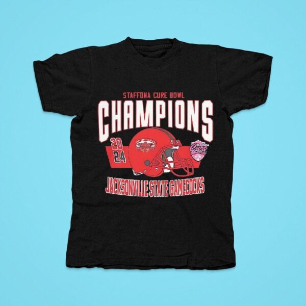 Staffdna Cure Bowl Champions Jacksonville State Gamecocks Helme Tshirt