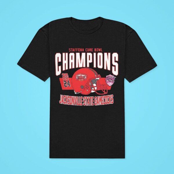 Staffdna Cure Bowl Champions Jacksonville State Gamecocks Helme Tshirt