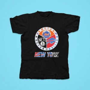 Brooklyn Nets X New York Mets X Buffalo Bills Team Logo Tshirt