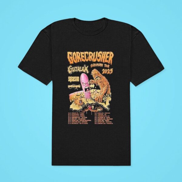 Gorecrusher With Gutalax Spasm And Guineapig European Tour Classic Tshirt