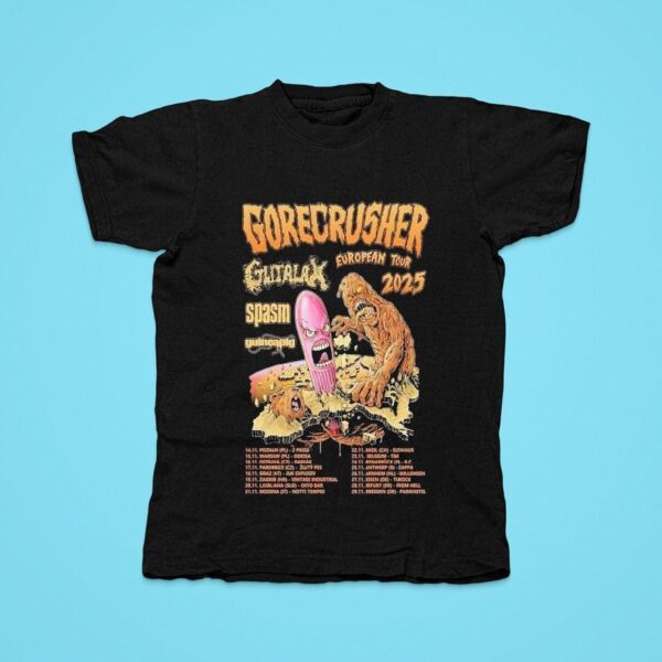 Gorecrusher With Gutalax Spasm And Guineapig European Tour Tshirt