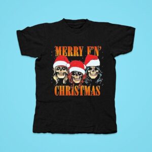 Guns N Roses Merry F N Christmas Skull Tshirt