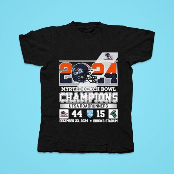 Myrtle Beach Bowl Champions Utsa Roadrunners Brooks Stadium Tshirt