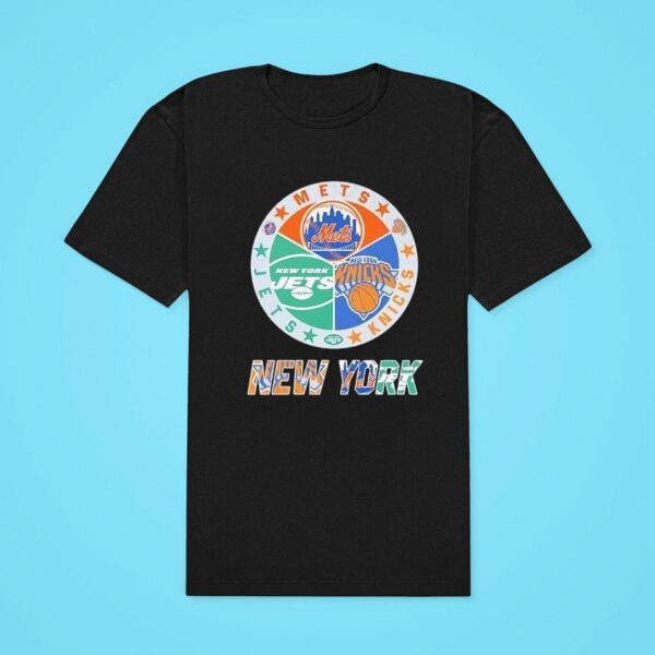 New York Knicks X New York Mets X New York Jets Team Logo Classic Tshirt