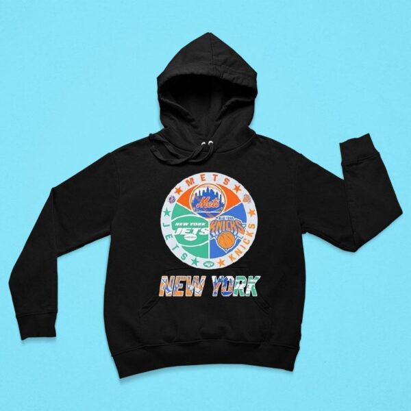 New York Knicks X New York Mets X New York Jets Team Logo Hoodie