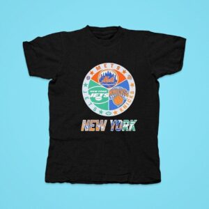 New York Knicks X New York Mets X New York Jets Team Logo Tshirt