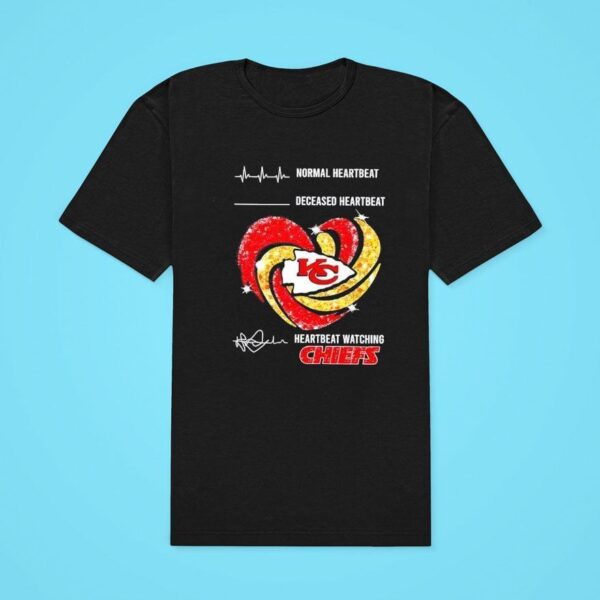 Normal Heartbeat Deceased Heartbeat Heartbeat Watching Chiefs Classic Tshirt