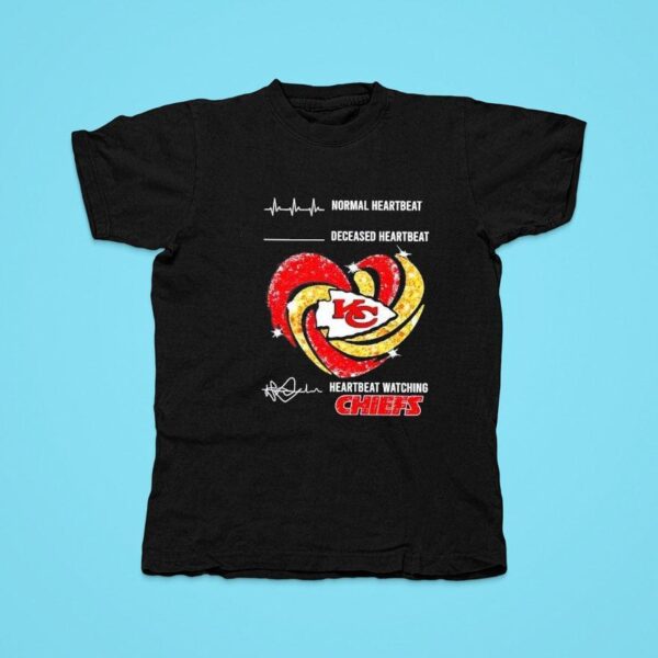 Normal Heartbeat Deceased Heartbeat Heartbeat Watching Chiefs Tshirt