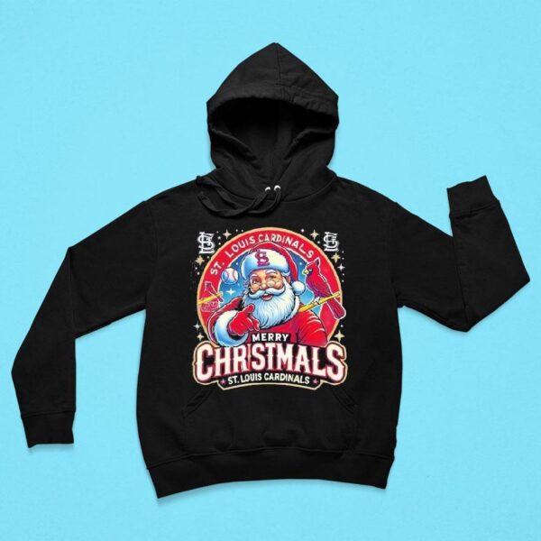 Santa St Louis Cardinals Merry Christmas Hoodie