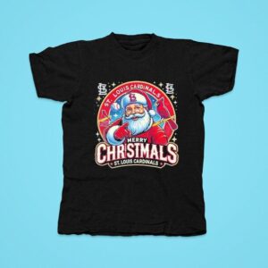 Santa St Louis Cardinals Merry Christmas Tshirt