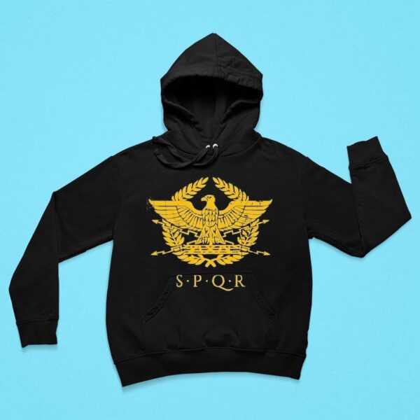 Spqr Roman Legion Eagle Machine Embroidery Hoodie