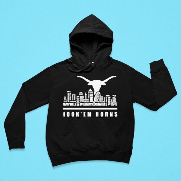 Texas Longhorns Hook Em Horns Skyline City Hoodie