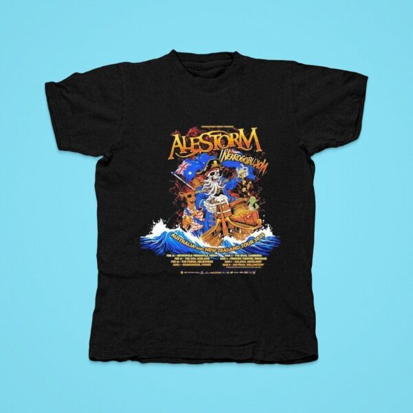 Alestorm Nekrogoblikon Australia And New Zealand Tour Tshirt