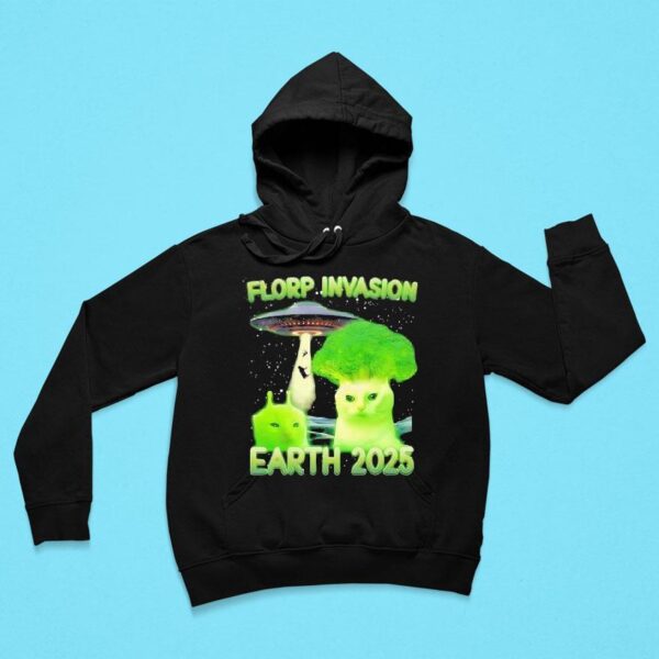 Alien Brainrot Cat Dank Florp Invasion Earth Hoodie