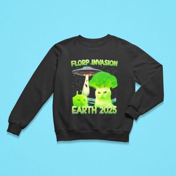 Alien Brainrot Cat Dank Florp Invasion Earth Sweatshirt