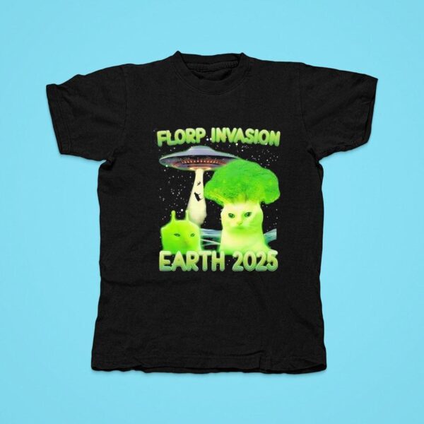 Alien Brainrot Cat Dank Florp Invasion Earth Tshirt