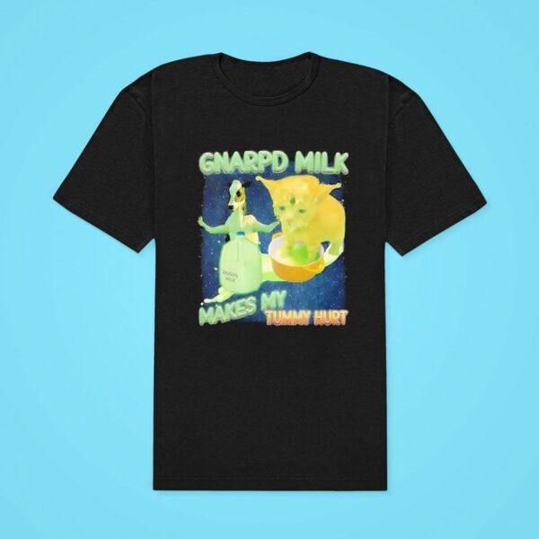 Alien Cat Brainrot Dank Gnarpd Milk Makes My Tummy Hur Classic Tshirt