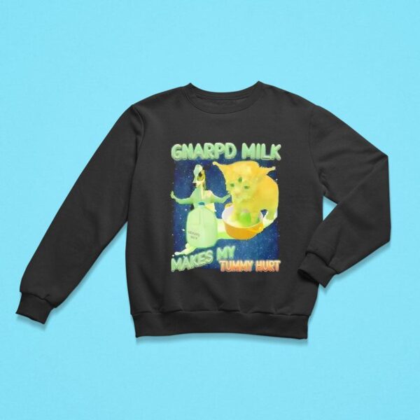 Alien Cat Brainrot Dank Gnarpd Milk Makes My Tummy Hur Sweatshirt