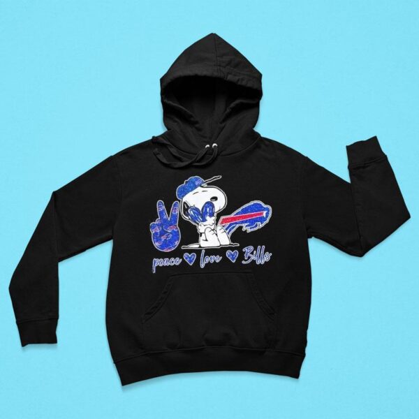 Buffalo Bills Peanuts Peace Love Bills Hoodie