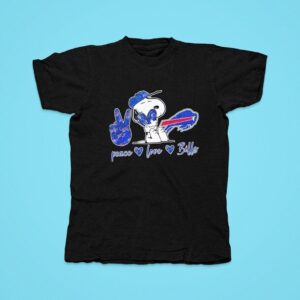 Buffalo Bills Peanuts Peace Love Bills Tshirt