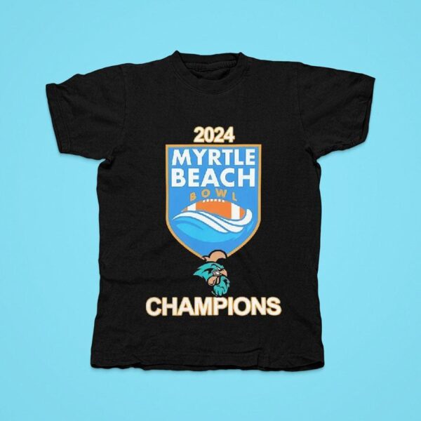 Coastal Carolina Chanticleers Myrtle Beach Bowl Bound Champions Logo Tshirt