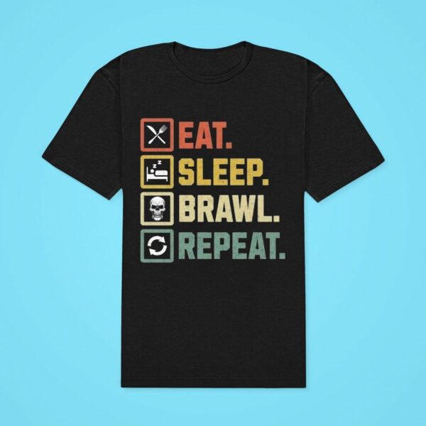 Eat Sleep Brawl Repeat Stars Video Gamer Gaming Classic Tshirt