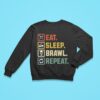 Eat Sleep Brawl Repeat Stars Video Gamer Gaming Sweatshirt