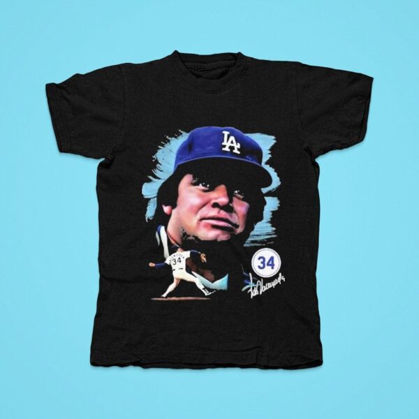 Fernando Valenzuela Los Angeles Dodgers Portrai Tshirt