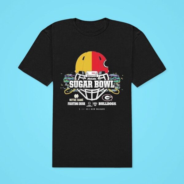 Georgia Bulldogs Vs Notre Dame Fighting Irish Allstate Sugar Bowl Head To Head Helme Classic Tshirt