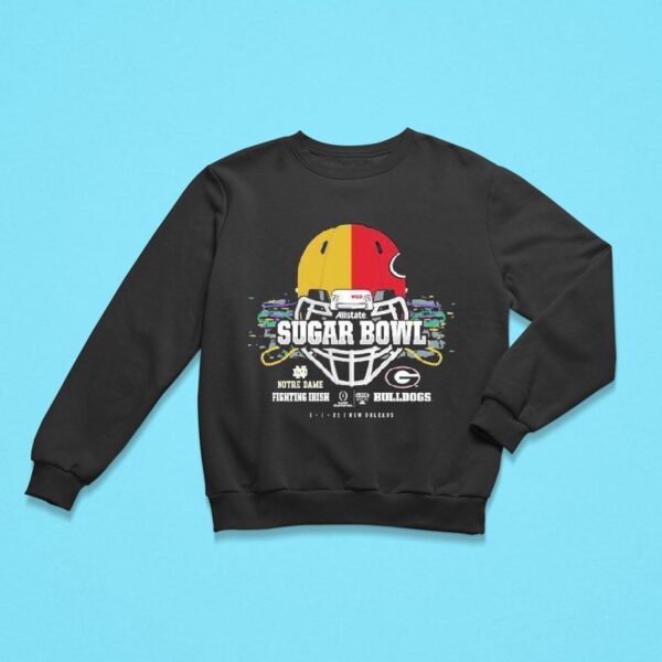 Georgia Bulldogs Vs Notre Dame Fighting Irish Allstate Sugar Bowl Head To Head Helme Sweatshirt