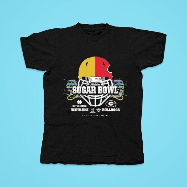 Georgia Bulldogs Vs Notre Dame Fighting Irish Allstate Sugar Bowl Head To Head Helme Tshirt