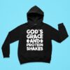 God S Grace And Protein Shake Washed Gym Hoodie