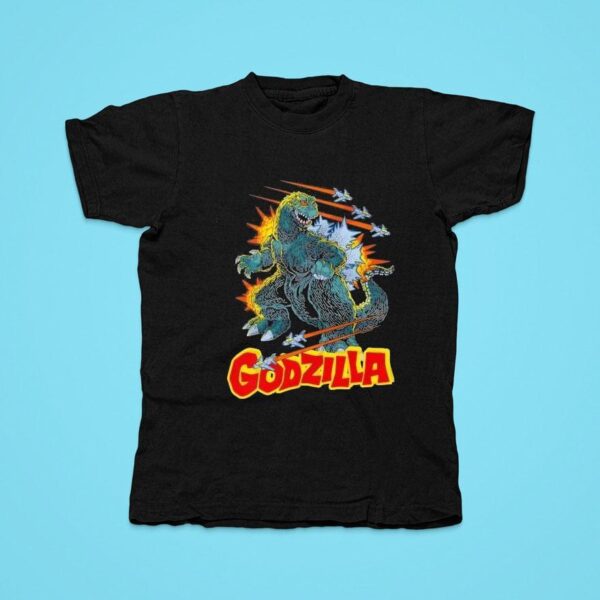 Godzilla Fights Cartoon Tshirt