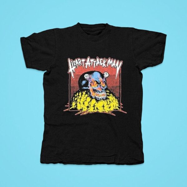 Heart Attack Man Eye Popper Skull Tshirt