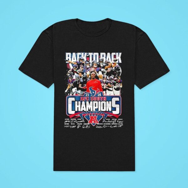 Houston Texans Back To Back Afc South Champions Classic Tshirt