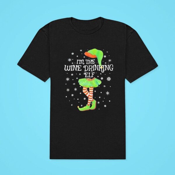 I M The Wine Drinking Elf Christmas Classic Tshirt