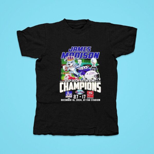 James Madison Dukes Boca Raton Bowl Champions Tshirt