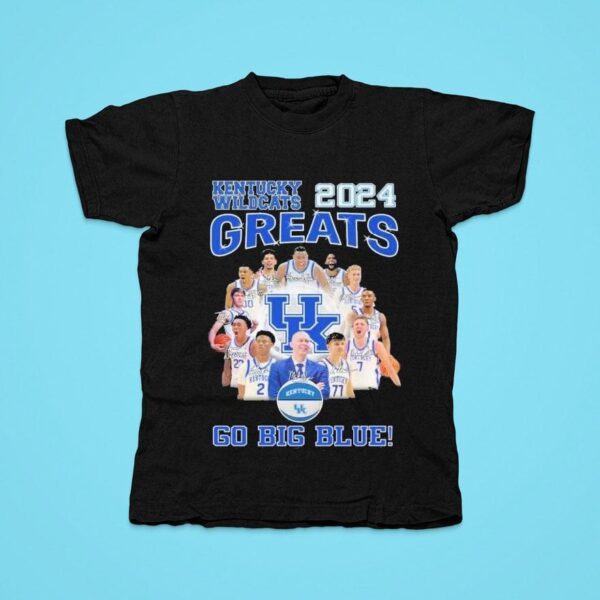 Kentucky Wildcats Greats Go Big Blue Signatures Tshirt