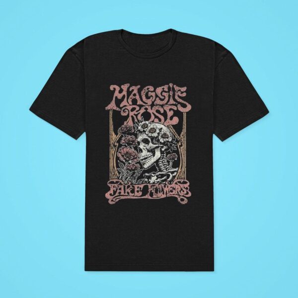 Maggie Rose Fake Flowers Skeleton Classic Tshirt