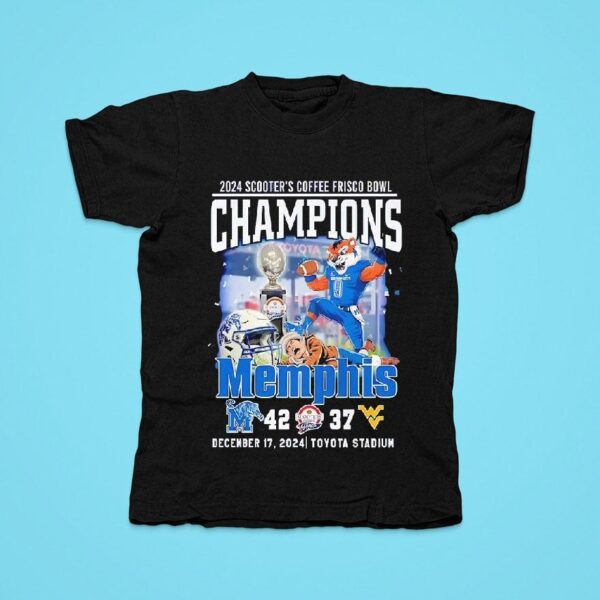 Memphis Tigers Scooter Coffee Frisco Bowl Champions Tshirt