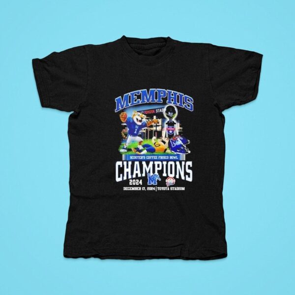 Memphis Tigers Celebration Football Frisco Bowl Champions Tshirt