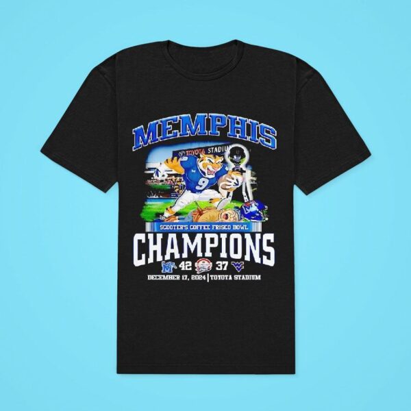 Memphis Tigers Football Scooter S Coffee Frisco Bowl Champions Classic Tshirt