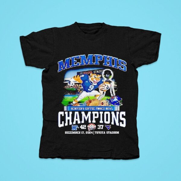 Memphis Tigers Football Scooter S Coffee Frisco Bowl Champions Tshirt