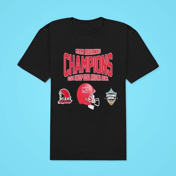 Miami Ohio Redhawks University Football Snoop Dogg Arizona Bowl Champions Helmet Ncaa Bowl Games Classic Tshirt