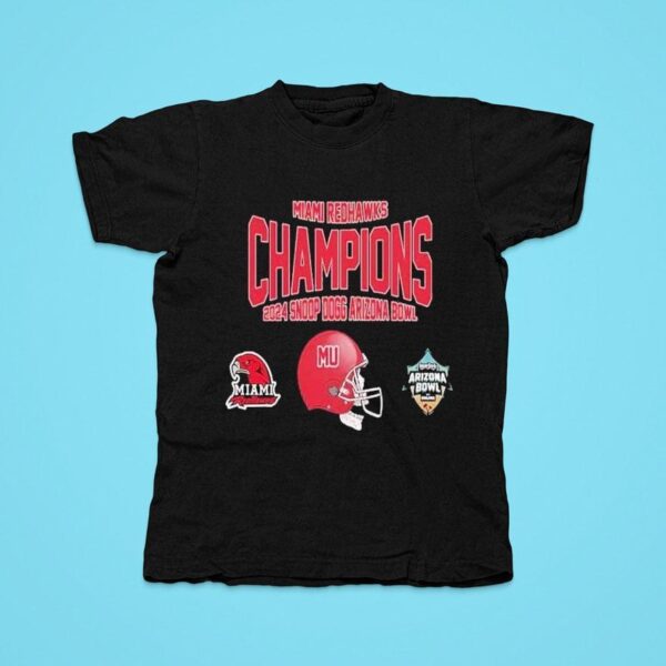 Miami Ohio Redhawks University Football Snoop Dogg Arizona Bowl Champions Helmet Ncaa Bowl Games Tshirt