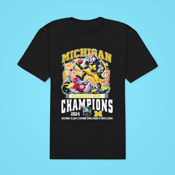 Michigan Wolverines Alabama Crimson Tide Football Reliaquest Bowl Champions Masco Classic Tshirt