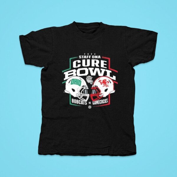 Ohio Bobcats Vs Jacksonville State Gamecocks Staff Dna Cure Bowl Tshirt