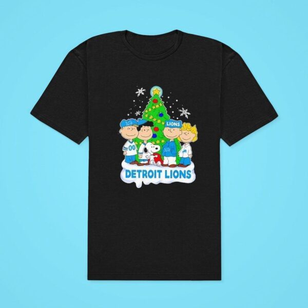 Peanuts Detroit Lions Merry Christmas Classic Tshirt