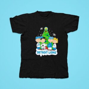 Peanuts Detroit Lions Merry Christmas Tshirt