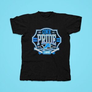 Retro One Pride Detroit Lions Est Logo Tshirt